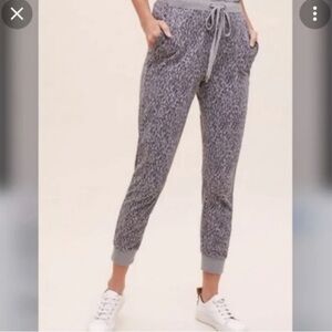 Anthropologie Saturday Sunday Gray Animal Print Jogger Lounge Pants Size SMALL